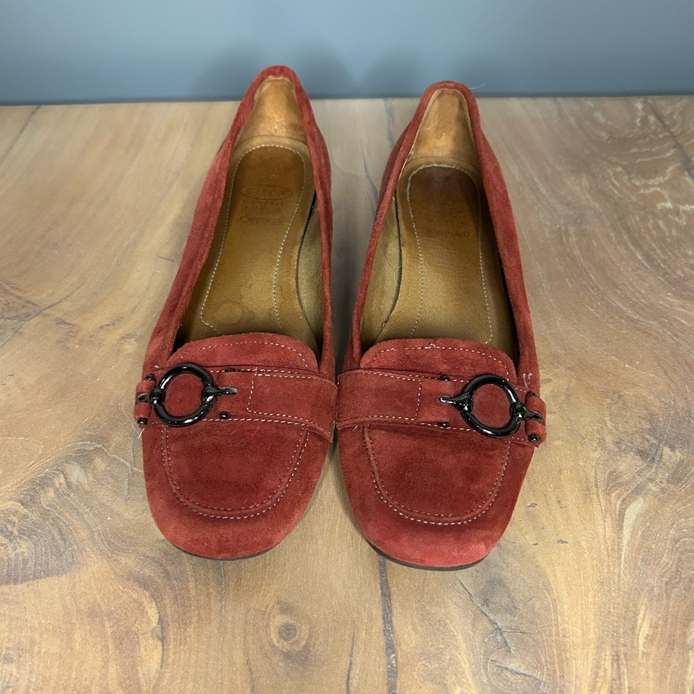 Red Suede Circa Joan & David Loafers